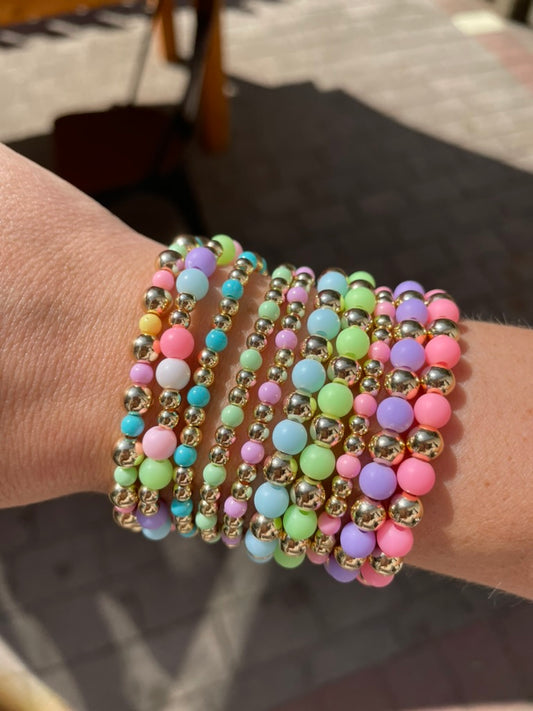 Pastel Color and Gold Bracelet Duo Set