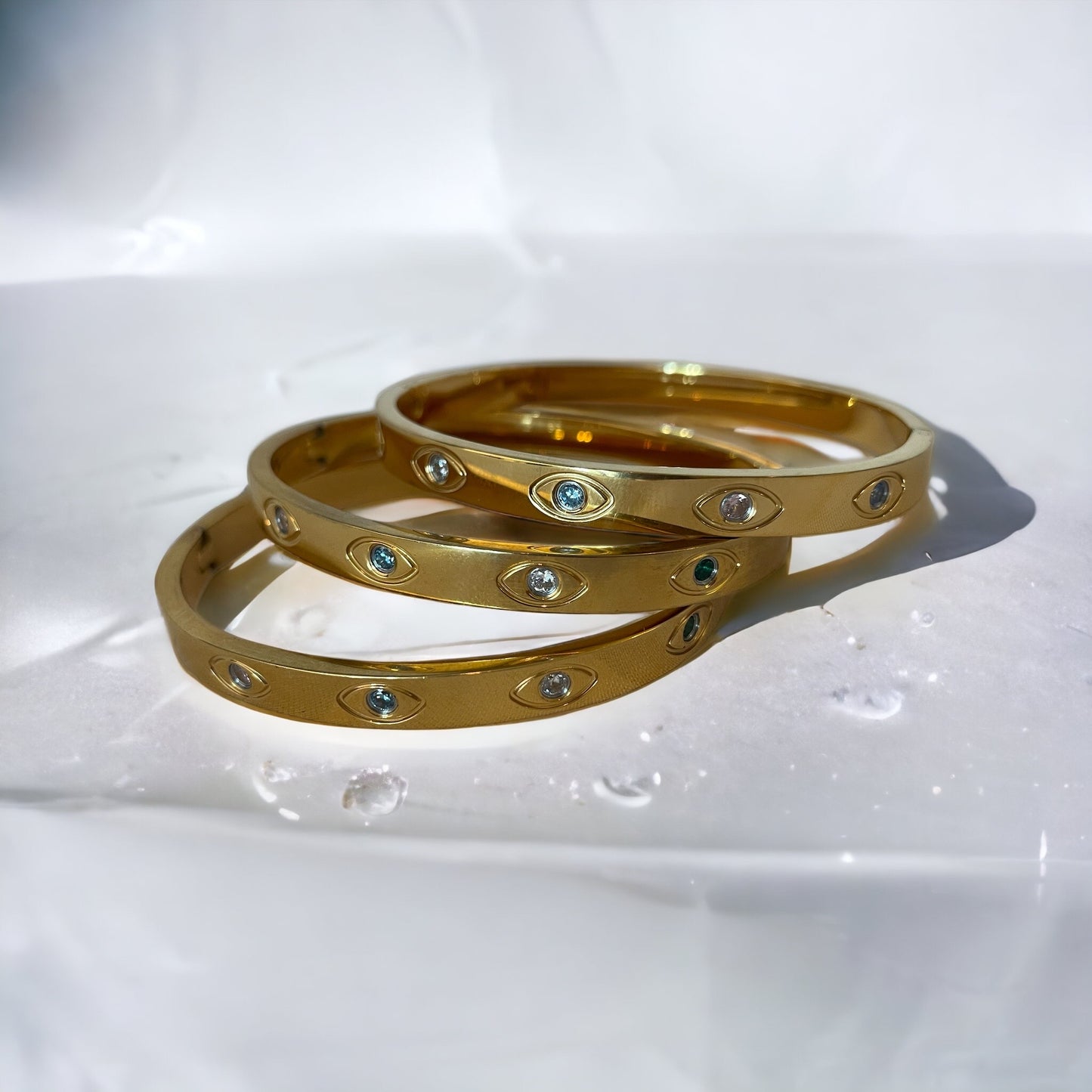 PRISMATIC || Rainbow Gems Evil Eye Bangle