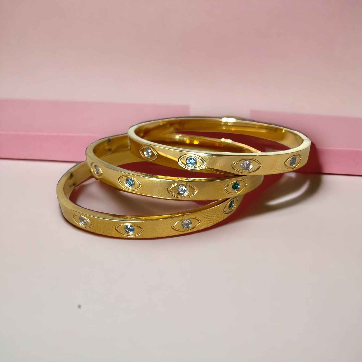 PRISMATIC || Rainbow Gems Evil Eye Bangle