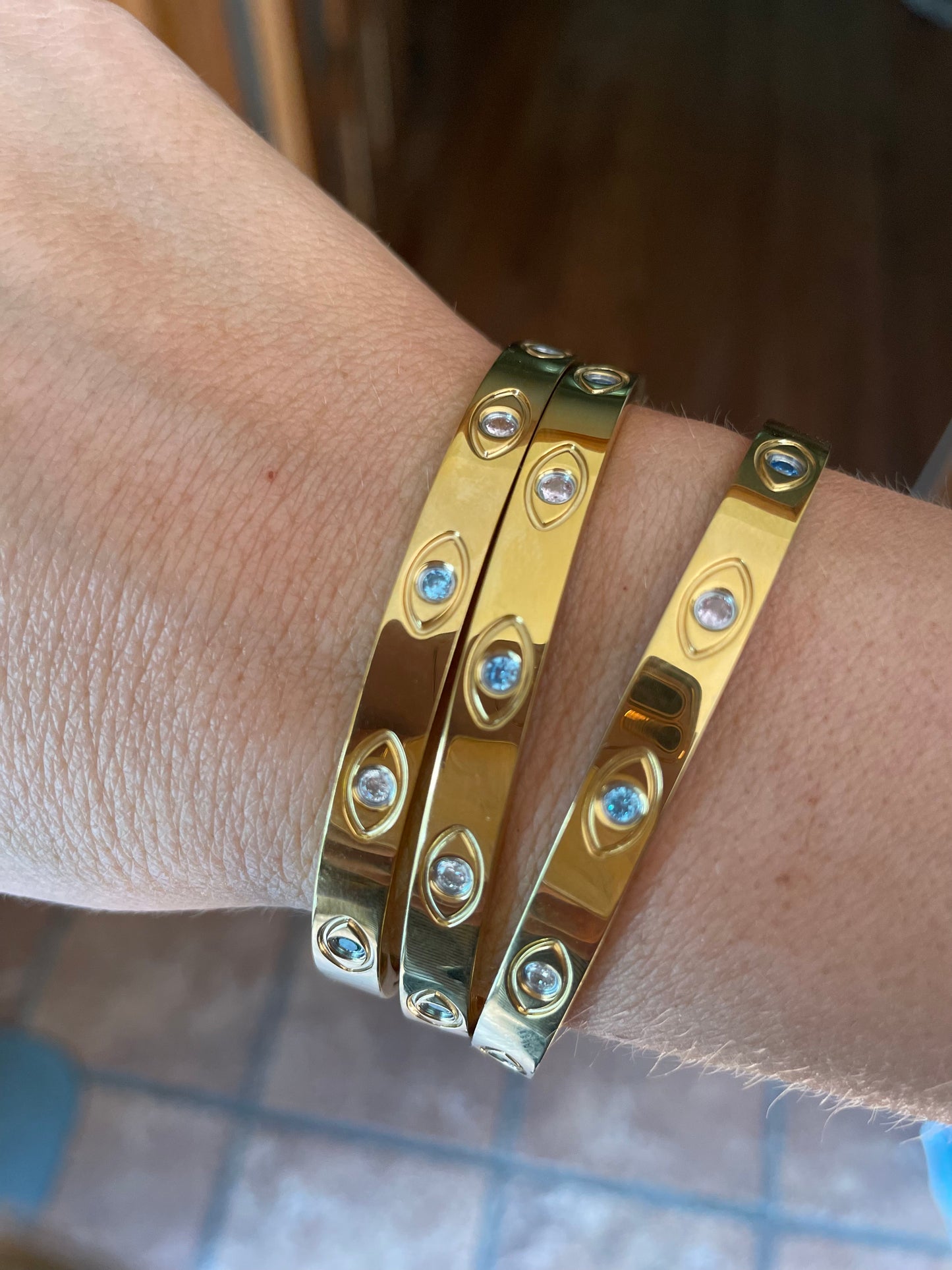 PRISMATIC || Rainbow Gems Evil Eye Bangle