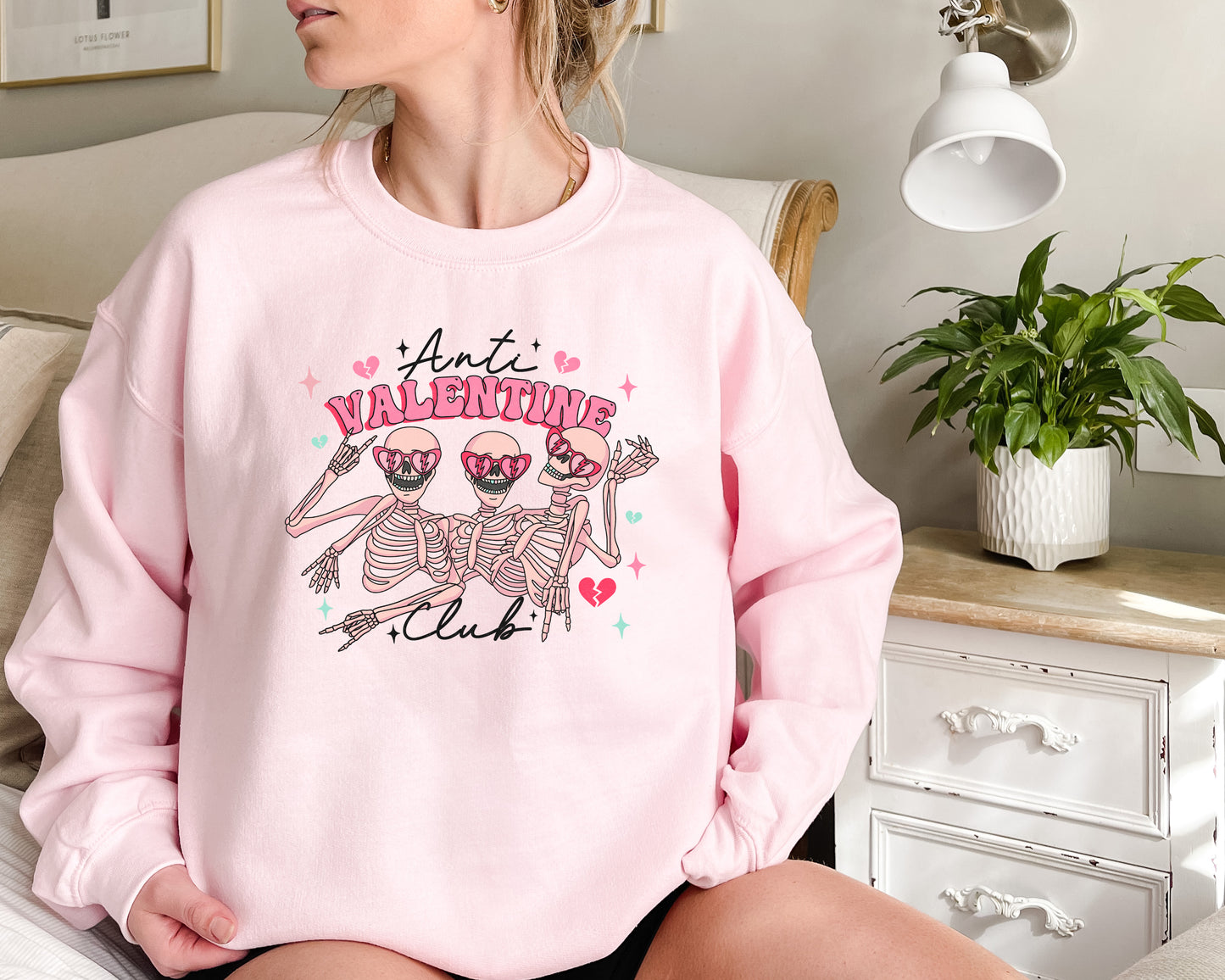 Valentine's Day Sweatshirt /  Anit-Valentines Day design sweatshirt crewneck