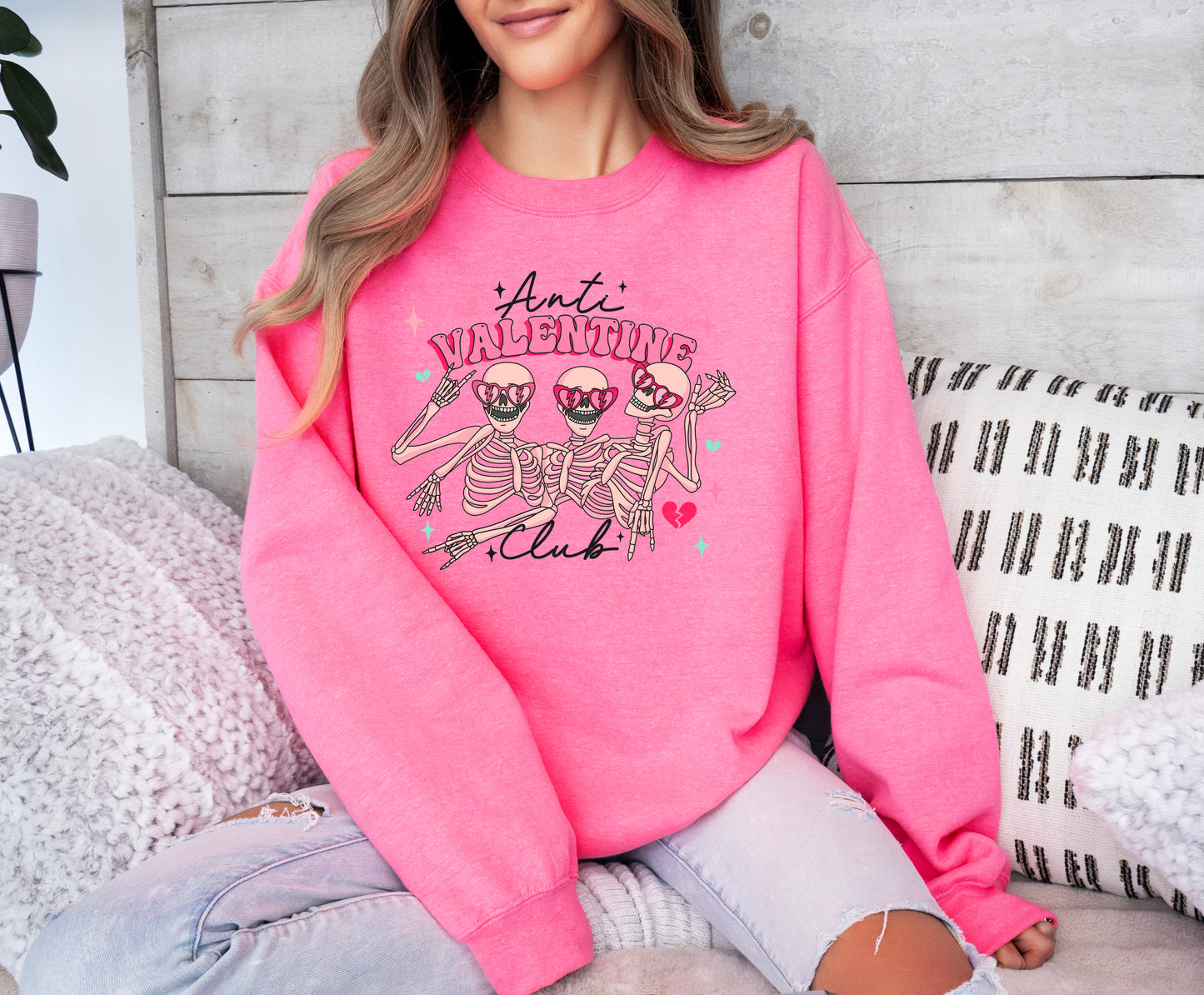 Valentine's Day Sweatshirt /  Anit-Valentines Day design sweatshirt crewneck