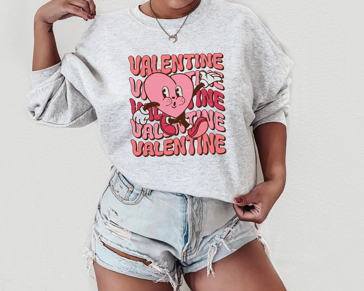 Valentine's Day Sweatshirt /  Valentines Day Heart design sweatshirt crewneck