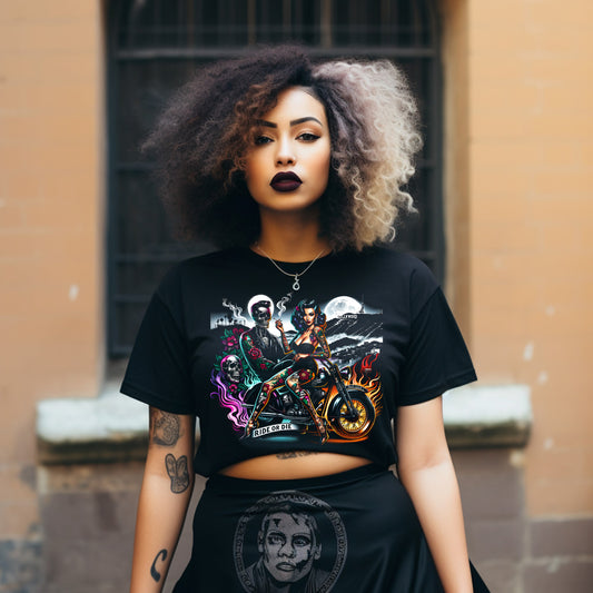 Biker Babe Motorcycle Shirt Tattooed Girl