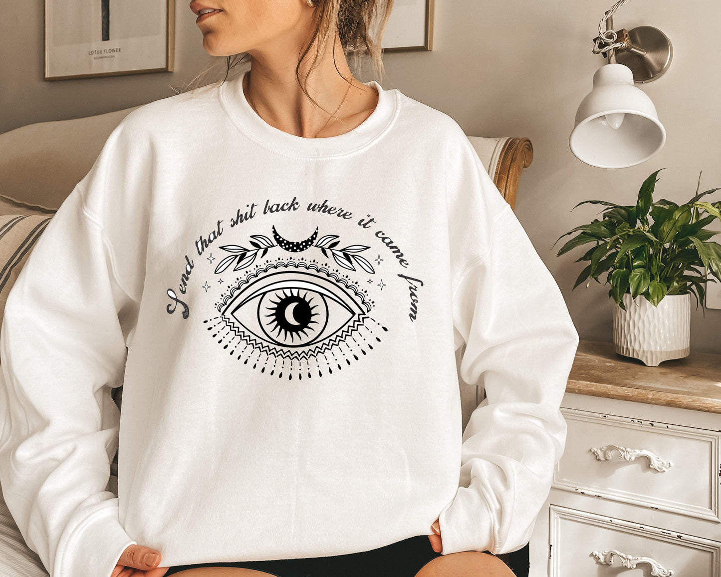 Send It Back Evil Eye Protection Crewneck