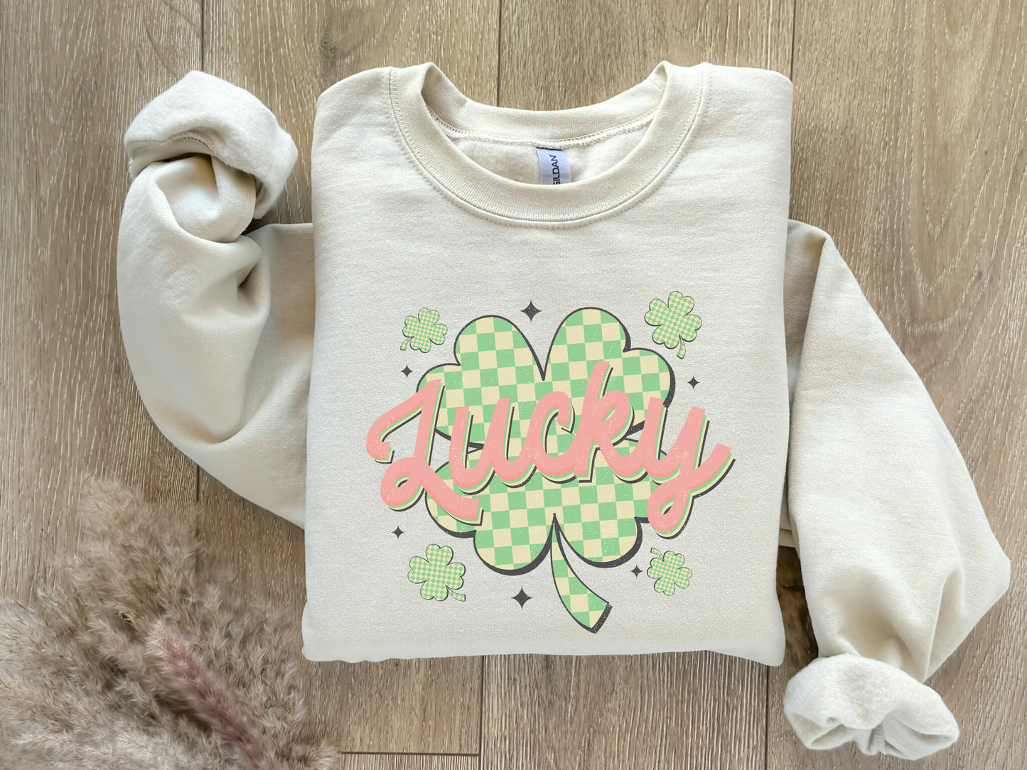 St. Patrick's Day Sweatshirt /  Lucky sweatshirt / shamrock design sweatshirt crewneck
