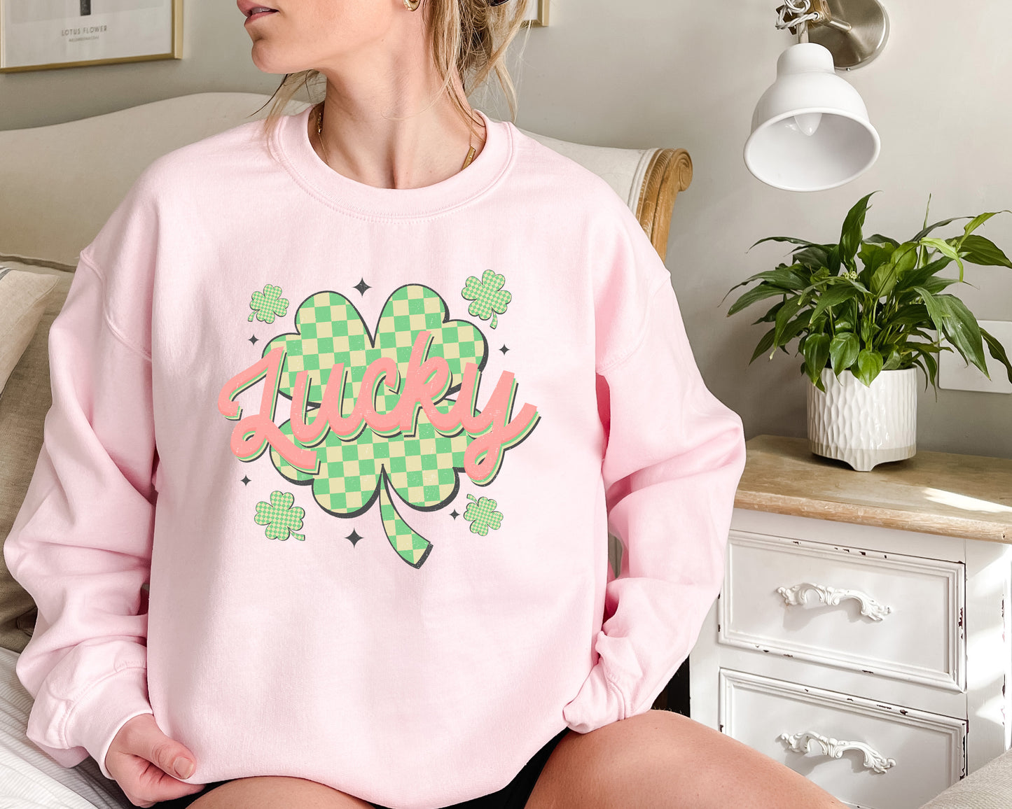 St. Patrick's Day Sweatshirt /  Lucky sweatshirt / shamrock design sweatshirt crewneck