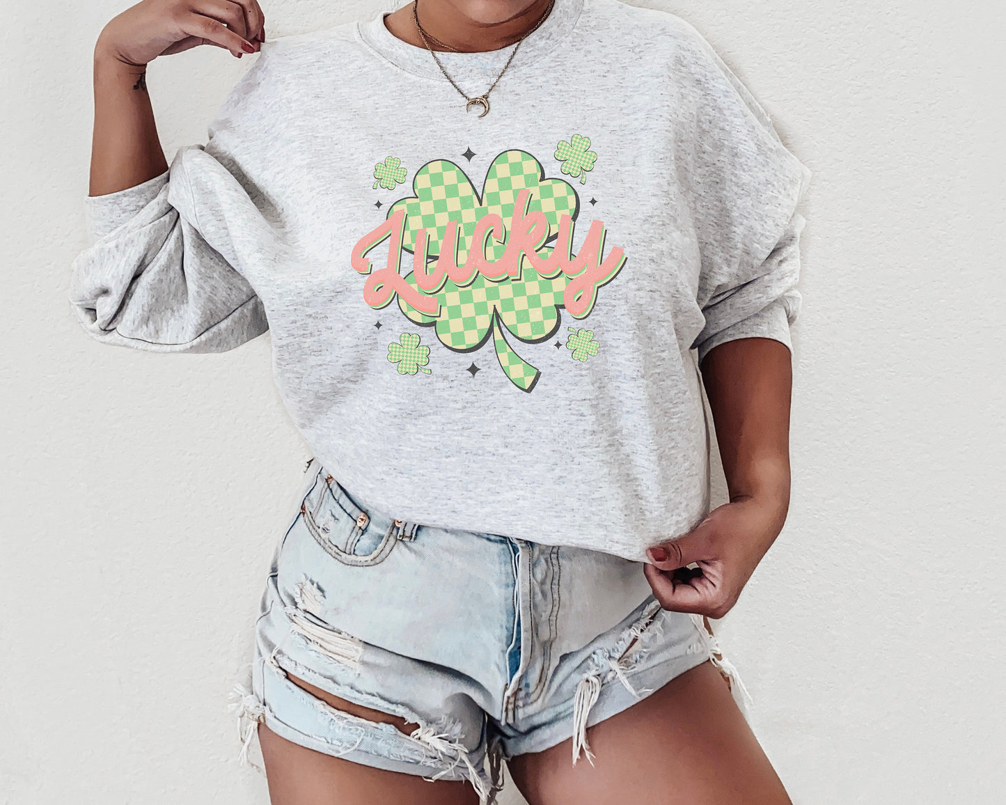 St. Patrick's Day Sweatshirt /  Lucky sweatshirt / shamrock design sweatshirt crewneck