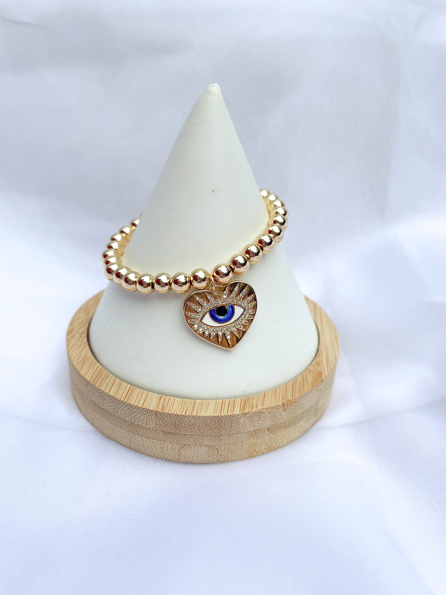 Evil Eye Heart Charm Bracelet