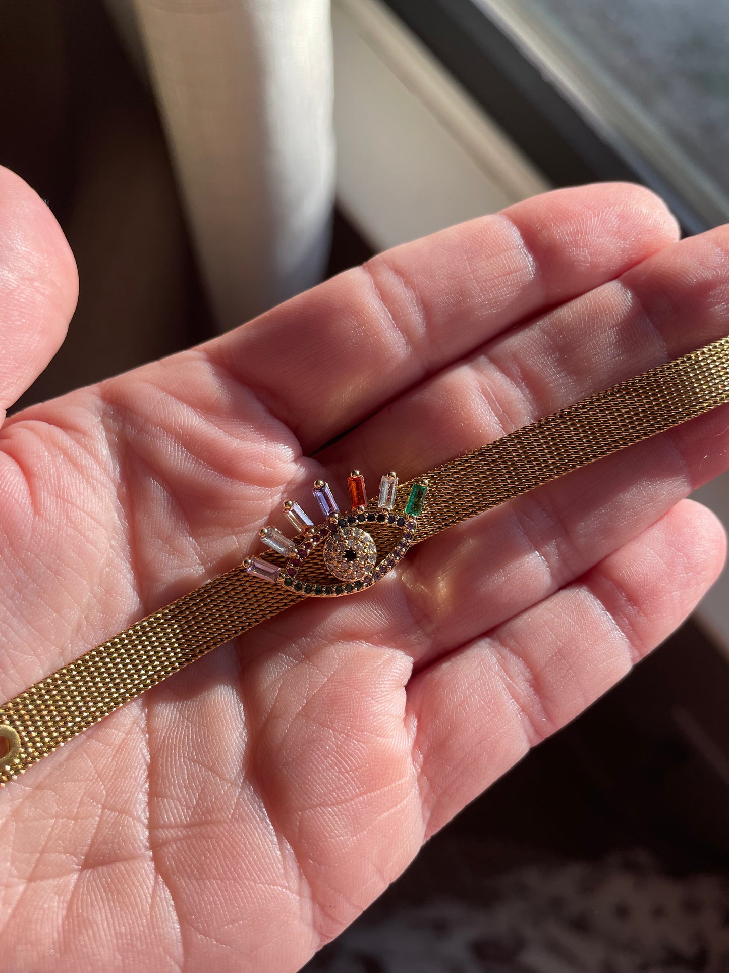 Evil Eye Belt Band bracelet with Multicolor charm