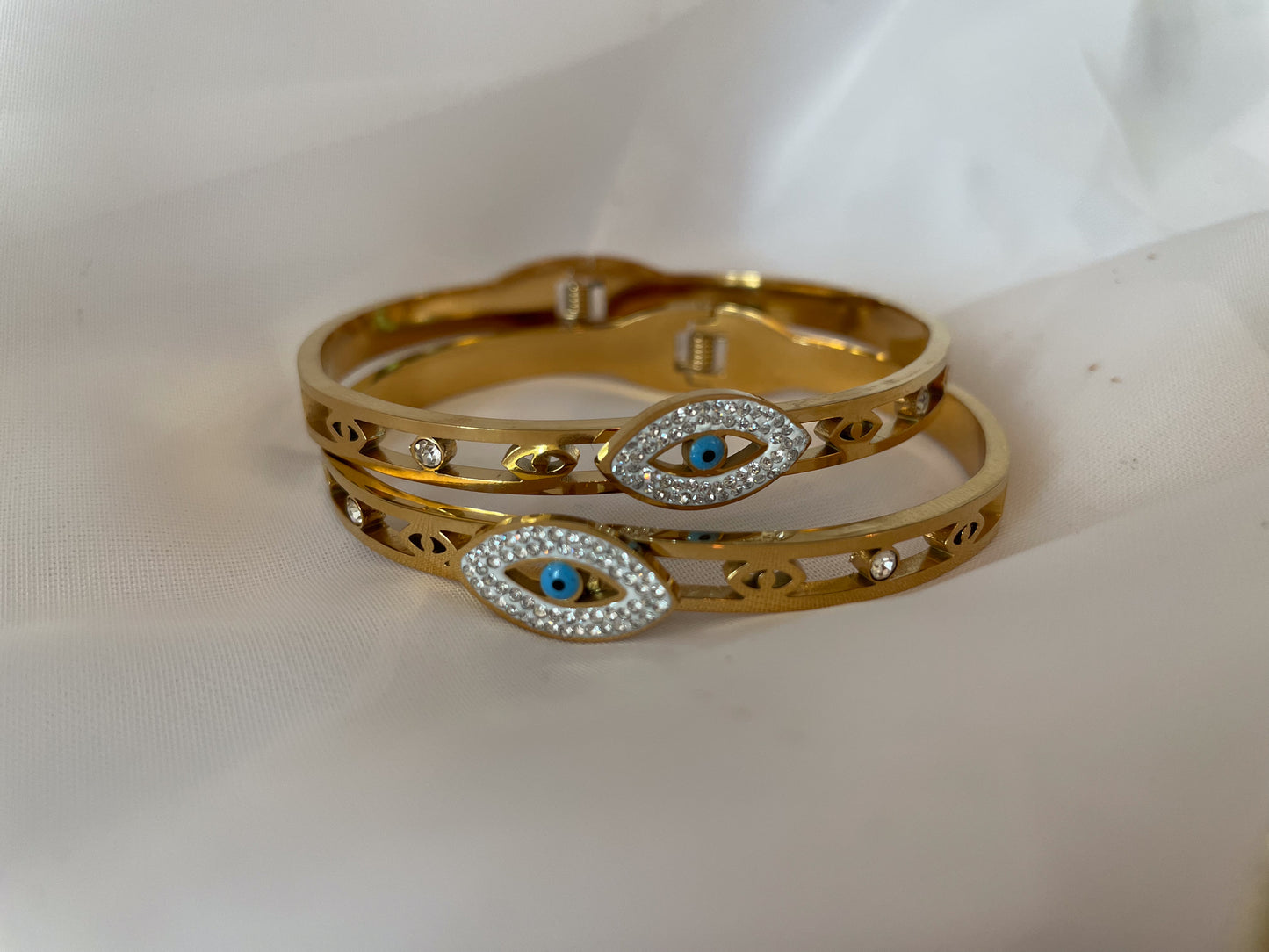 AZURE || Baby Blue Diamond Evil Eye Bangle