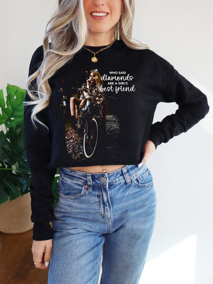 Biker Babe Motorcycle Shirt Diamonds