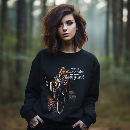 Biker Babe Motorcycle Shirt Diamonds