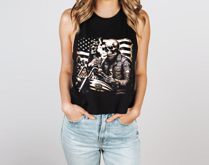Biker Babe Motorcycle Shirt American Flag