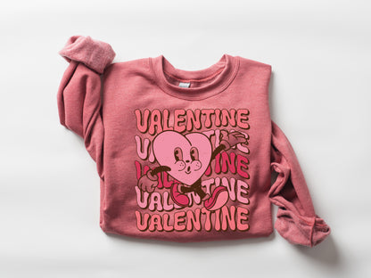Valentine's Day Sweatshirt /  Valentines Day Heart design sweatshirt crewneck