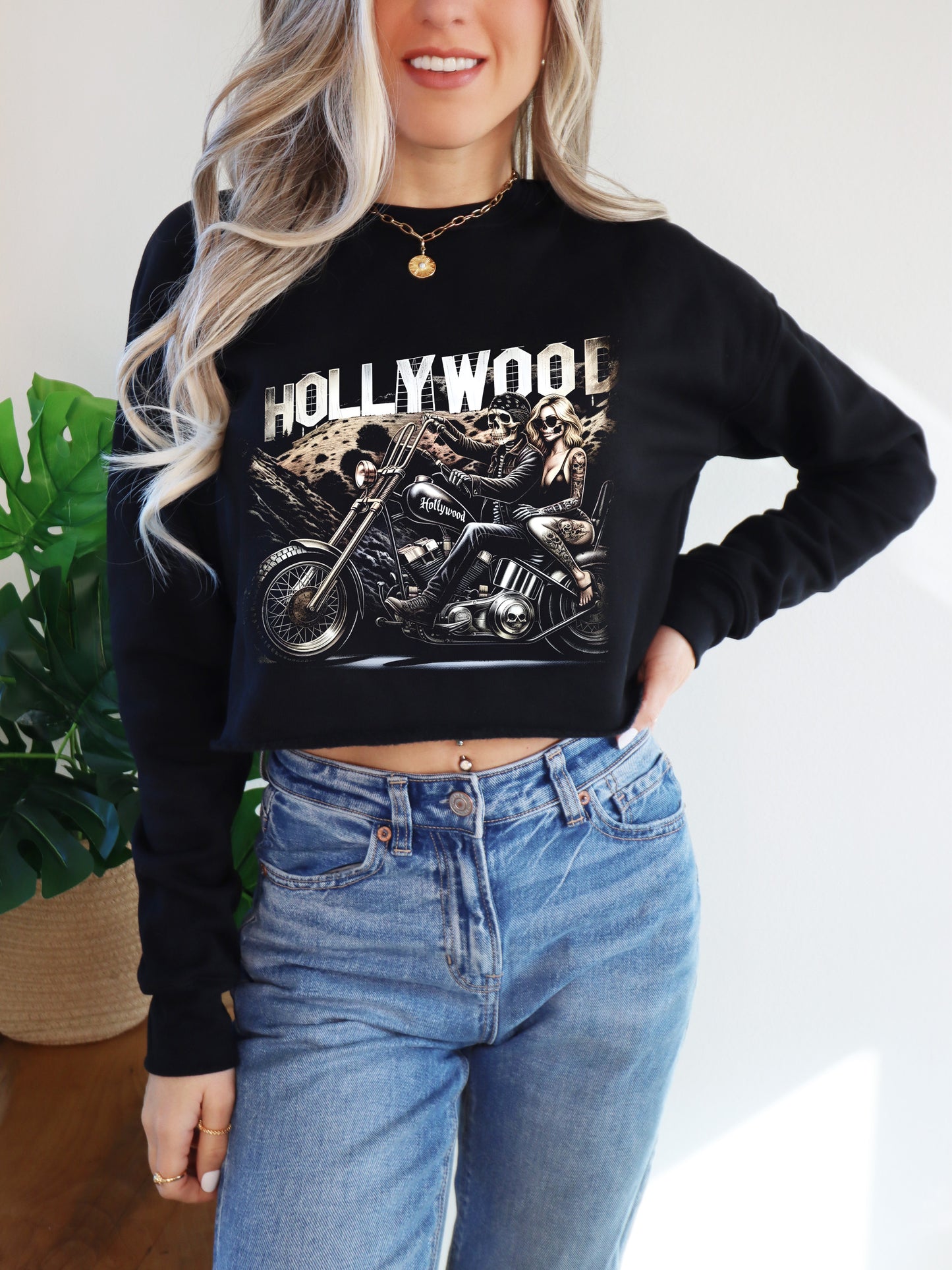 Biker Babe Motorcycle Shirt Hollywood Sign