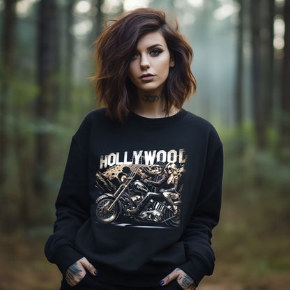 Biker Babe Motorcycle Shirt Hollywood Sign